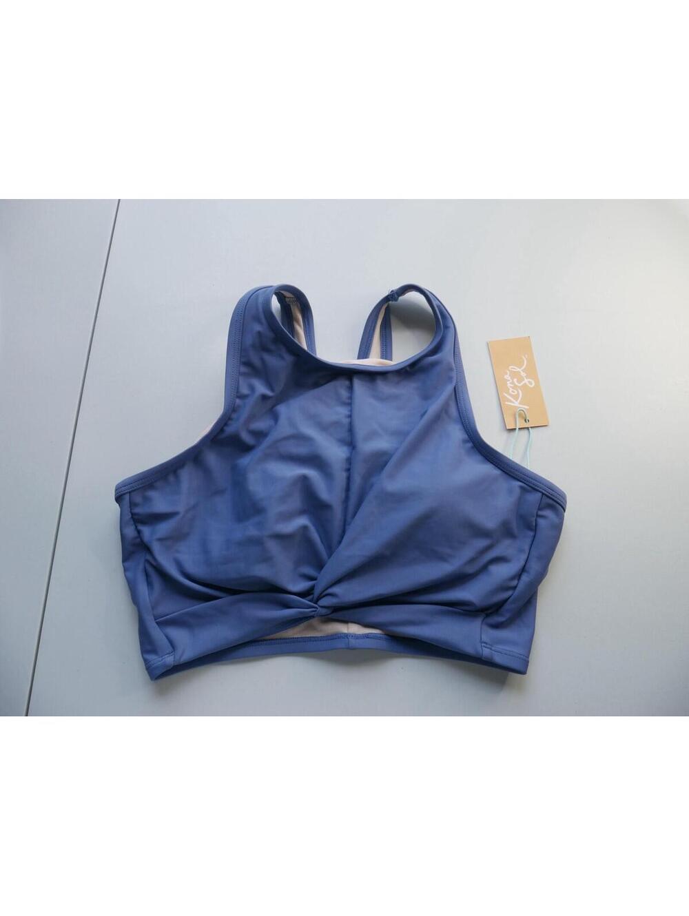 KONA SOL Blue Twist Front Underwire Padded Bikini Top Women M
